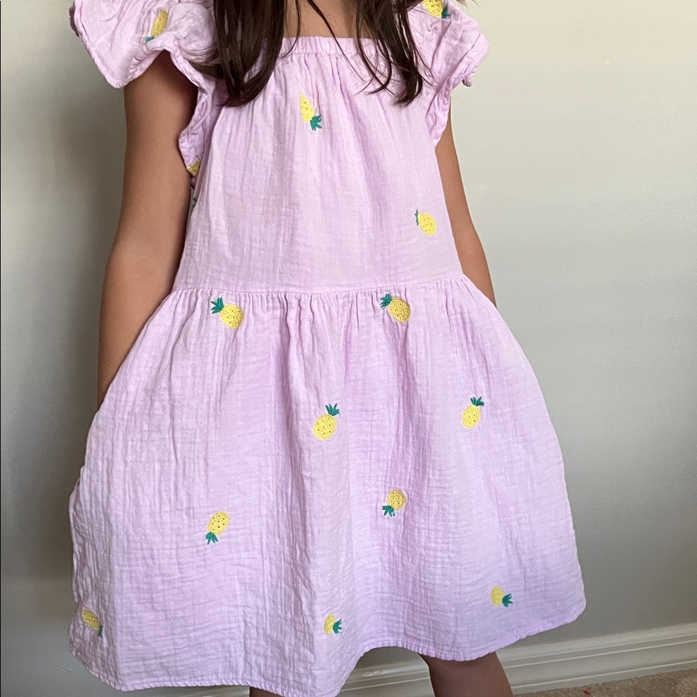 Target Light Pink Kids Dress with Pineapple Embroidery